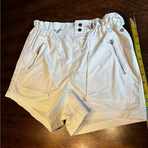 CALIA HIGH-RISE PAPERBAG SHORTS IN IVORY SIZE SMALL